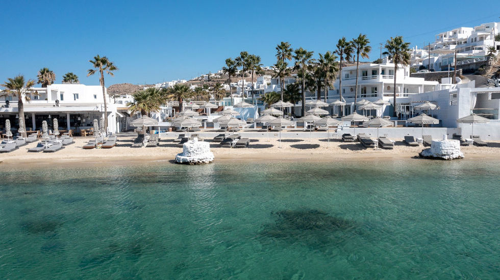Mykonos Blank Hotel - view from sea