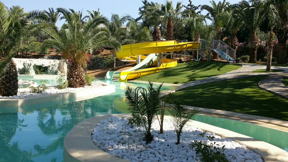 Out of the Blue Resort - Pool Azure  - upper level waterslides