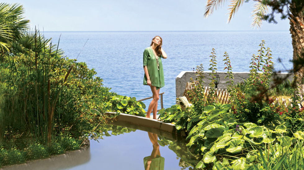 Out of the Blue Resort - young mama in lake walk